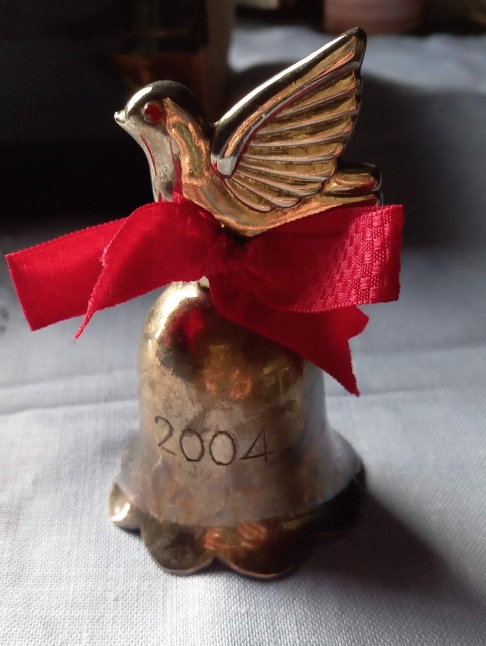 2004 Silver Plated Peace Dove Christmas Bell